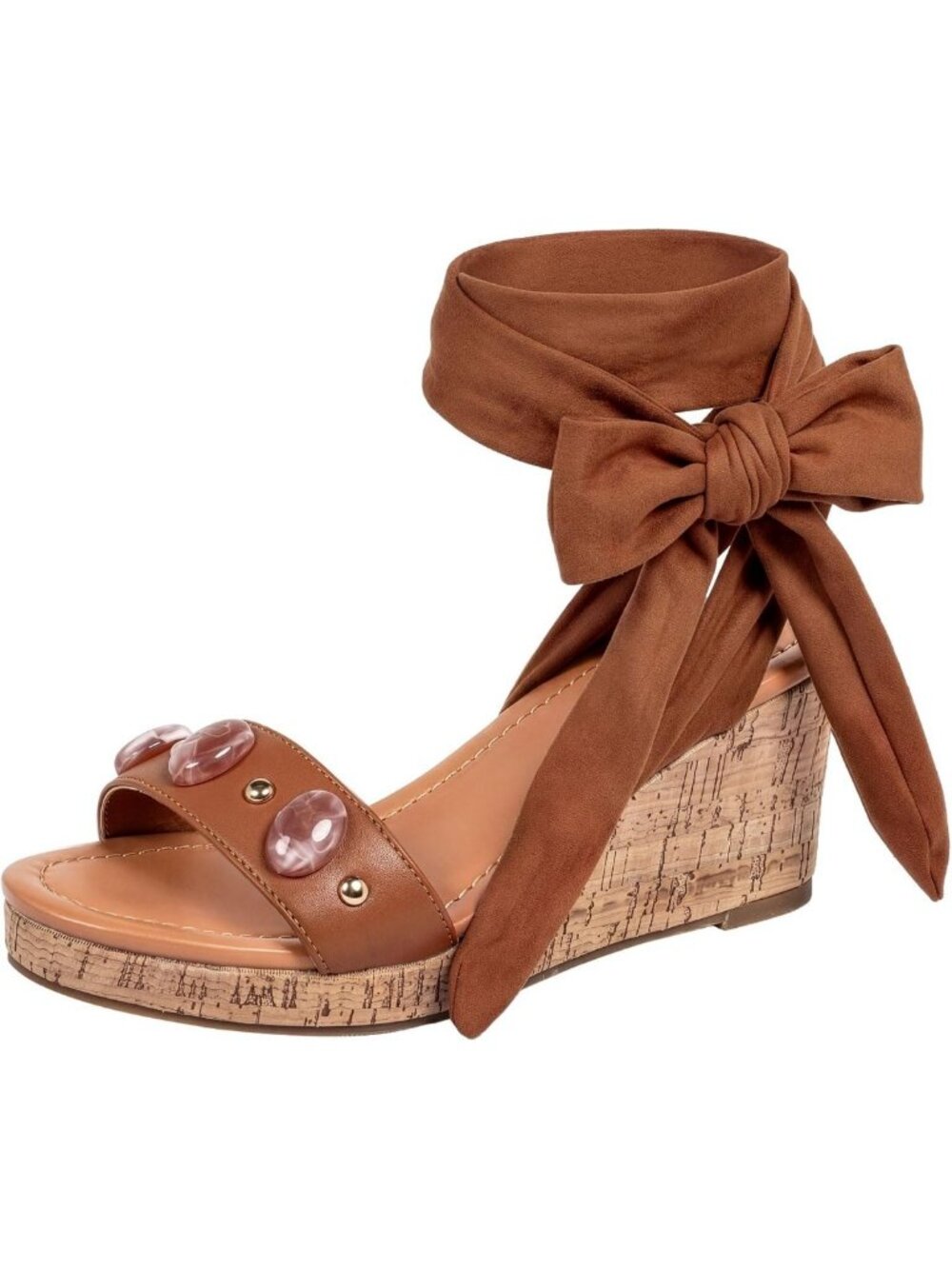Wide Width Wedge Sandals for Women - Dressy Heels in Black, Nude, Brown